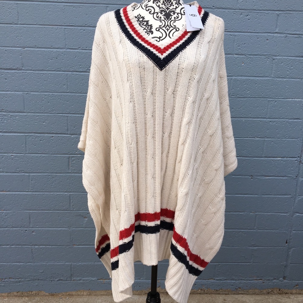 UGG Cream Weslynn Sweater Knit Poncho NWT - Picture 1 of 7